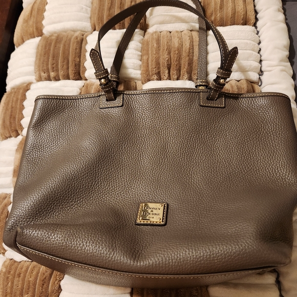 Dooney & Bourke Taupe Leather Tote - Picture 2 of 10